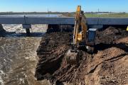 Nueva crecida del Río Salado: obras de ensanche en Roque Pérez